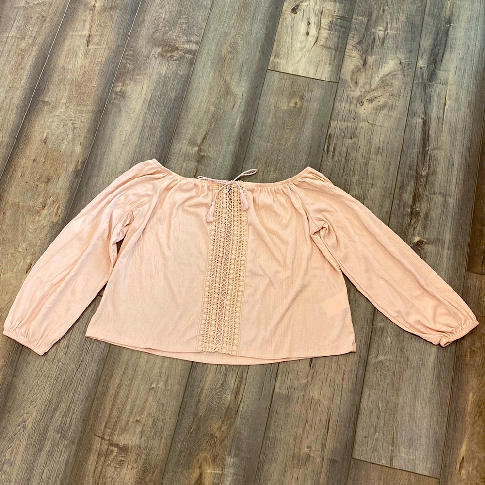 H&M pink off the shoulder blouse
